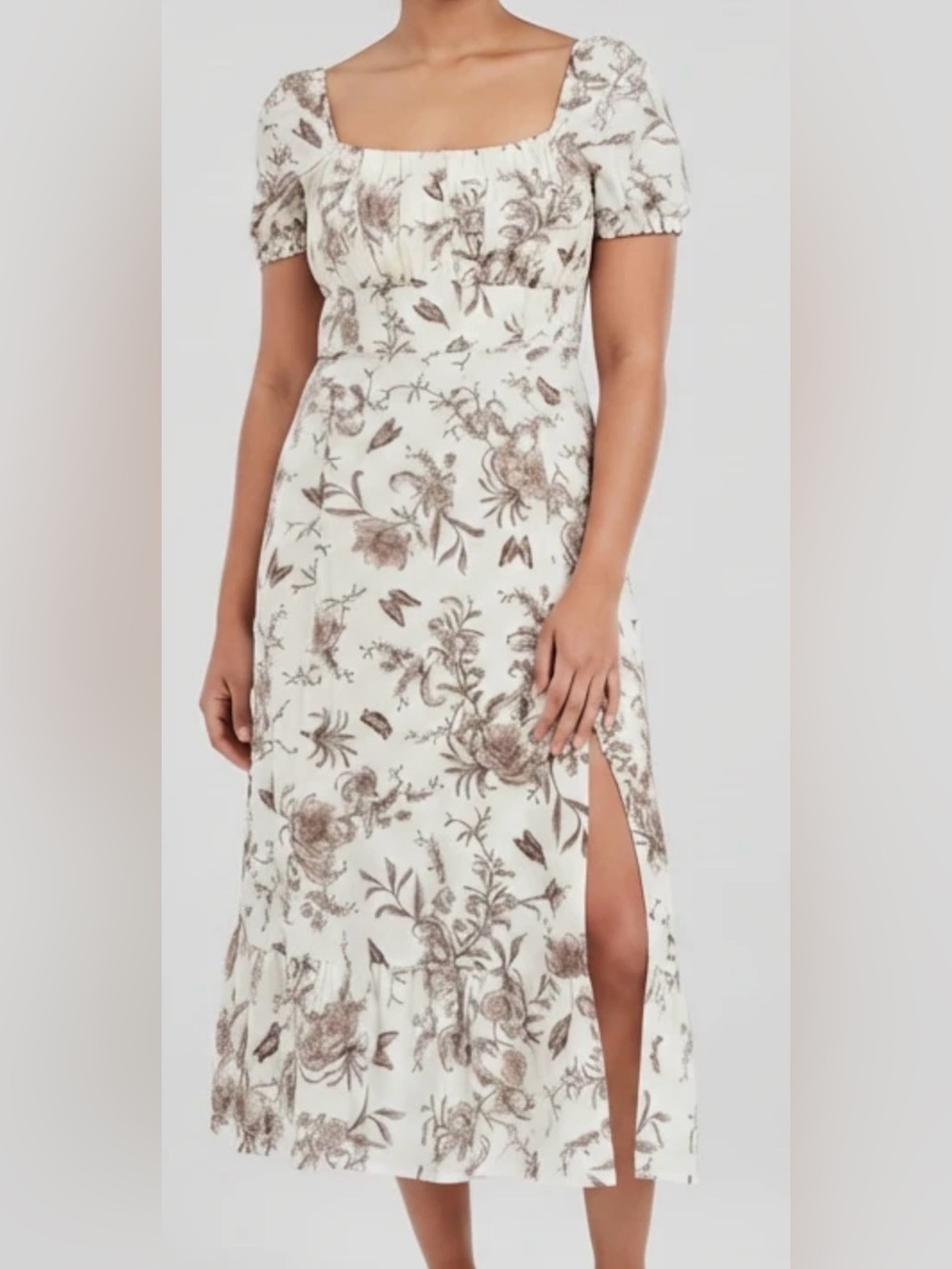 London Times Kristin Tropical Toile Linen Maxi Dress